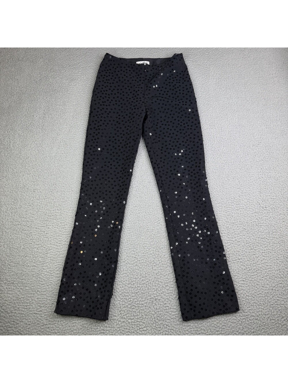 Privilege Paris Women's Size Small 25W x 29L Black Mid Rise Sequin Trouser Pants